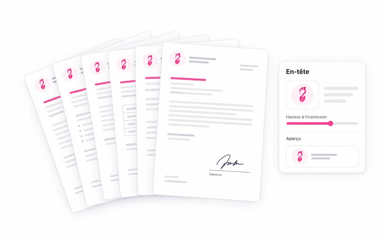 Un en-tête. Six documents. Votre signature.