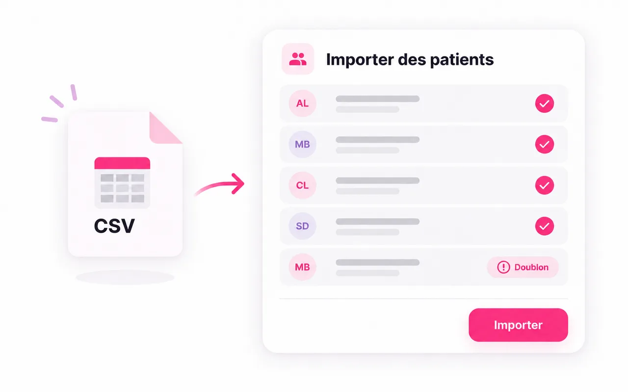 Vos patients arrivent en un import.